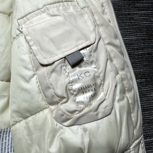 KC Collections Jacket Women's M Beige Faux Fur Hooded Full Zip - Picture 9 of 15