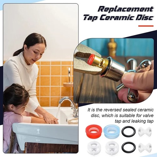 Set of Replacement ceramic disc & silicone washer insert turn 1/2" for valve Tap - Picture 4 of 11