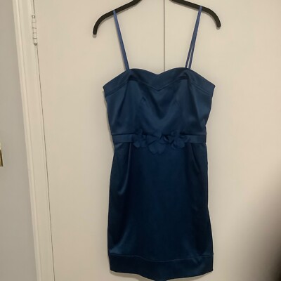 MAX AND CLEO Blue Satin Floral Waist Strapless Shift Sheath Party Dress 8 NWOT | eBay MAX AND CLEO Blue Satin Floral Waist Strapless Shift Sheath Party Dress 8 NWOT | eBay