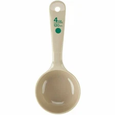 Carlisle 432806 Solid Short Handle Portion Control Spoon, 4 oz, Beige