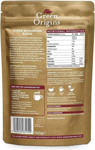Green Origins Organic Super Mushroom Blend 100g - Picture 2 of 3
