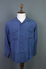 Valentino Silk Blue Long Sleeve Button Up Pockets Overshirt Shirt Size S