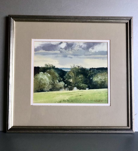 Landscape Painting Kit Leese ‘Trees By The Lake Boxted’ Framed Gouache - Picture 8 of 18