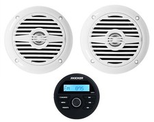 KICKER KMC2 Gauge Hole Digital Media Receiver w/Bluetooth 2 4" White Speakers
