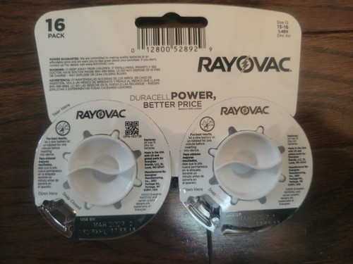 Rayovac Size 13-16 Long Lasting Hearing Aid Batteries 16 Pack X 4 =64 Batteries - Picture 3 of 4