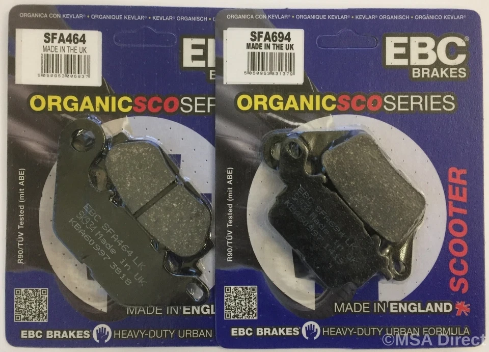 EBC Organic FRONT & REAR Brake Pads Fits YAMAHA N MAX 125 GPD125 (2015 to 2025) - Image 2 of 4