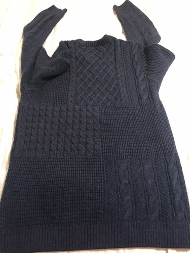 Suéter de punto con cable Hollister para hombre calce ajustado vintage azul talla grande - Imagen 5 de 5