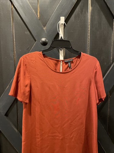 Eileen Fisher Burnt Orange Short Sleeve Tencel Crepe Shift Dress Size XS - NWT - Bild 2 von 14