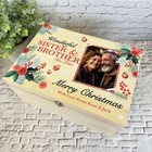 Sister & Brother-In-Law Wooden Personalised Photo Christmas Hamper Gift Box