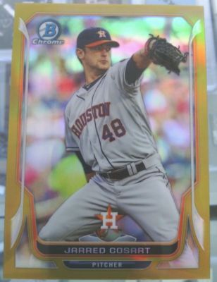 2014 BOWMAN CHROME JERRED COSART GOLD REFRACTOR /50 SSP #219 MT HOUSTON ASTROS