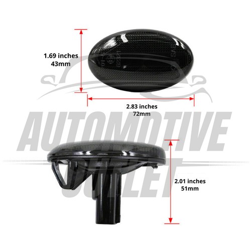 2X LED SIDE INDICATOR MARKER LIGHTS BLACK LENS FOR SUBARU IMPREZA WRX STI 01-07 - Picture 7 of 13