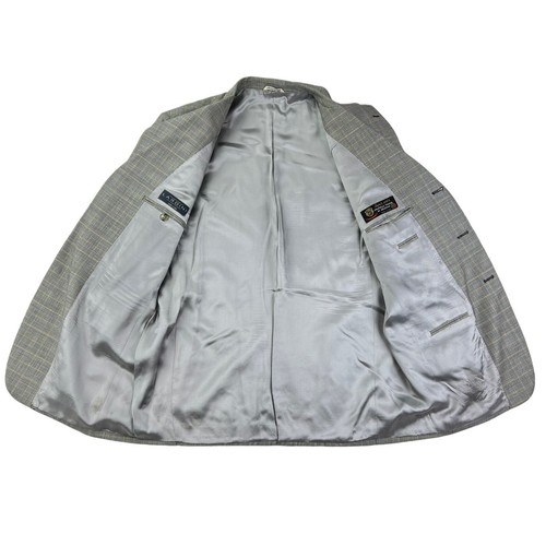 Lardini Men's Wool Gray Plaid Blazer Super 120's Sport Coat US 46L Italy - Picture 15 of 22