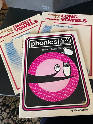 3  Phonics Workbooks:For Grades 1-3 in good unused condition