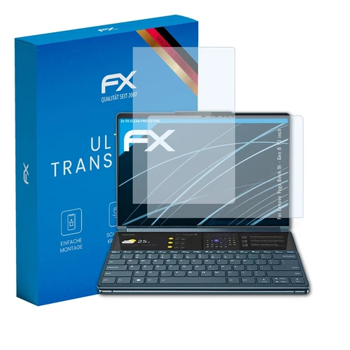 atFoliX 2x Schutzfolie für Lenovo Yoga Book 9i - Gen 8 13 inch klar