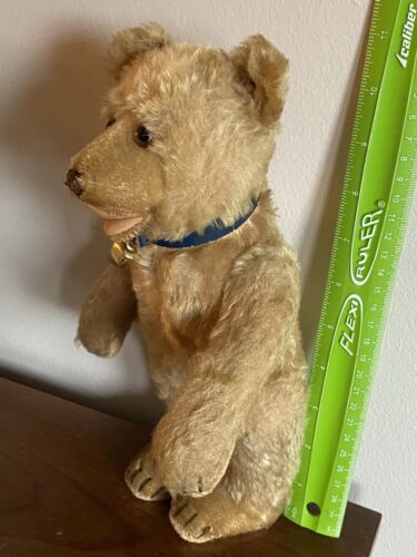 Antik Vintage einmal weiß Steiff Teddybär Gelenk Filz Pfoten 11 Zoll KEIN AUSWEIS! - Bild 3 von 13