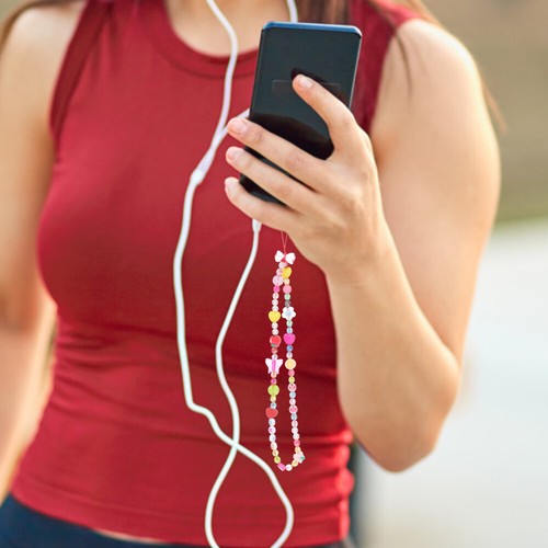 2 szt. Ozdoby łańcuszka do telefonu komórkowego Koraliki łańcucha do telefonu komórkowego Charm Pasek - Zdjęcie 5 z 12