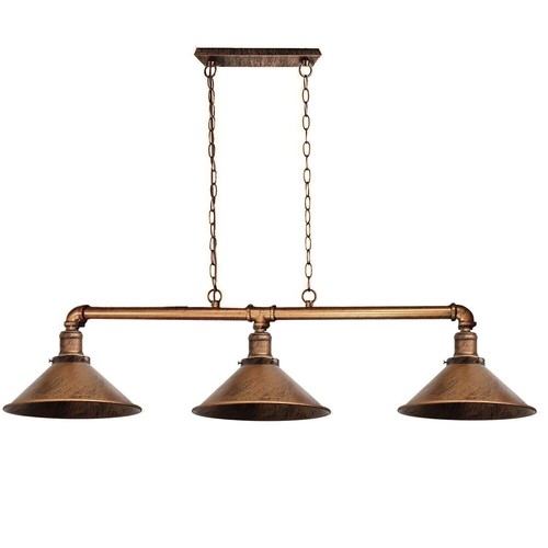 Industrial Steam Punk 3 Wege Pendelleuchte Deckenleuchte Rohr Hänge Leuchte über Tisch - Bild 16 von 22