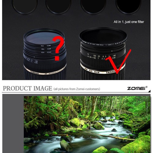 ZOMEI ND2-400 Fader Adjustable Filter  Variable for Canon Nikon Sony Camera 58mm - Picture 7 of 10