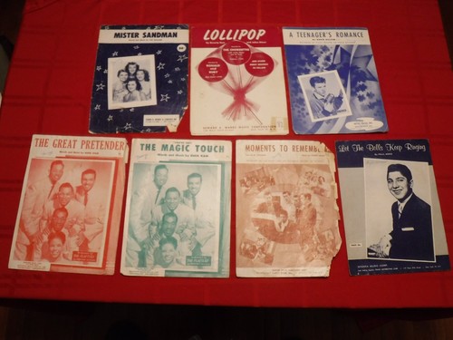 Lot 7 50er Jahre Noten Sandman Lutscher Pretender Moments Bells Teenager's - Bild 1 von 23