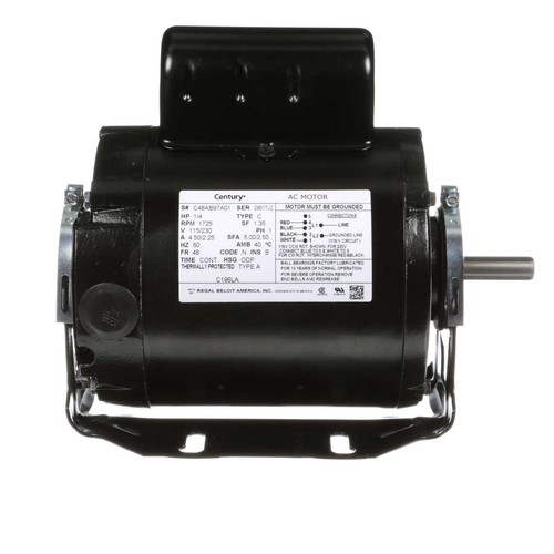Century C196LA Electric Motor 1/4 HP 1800 Rpm 1PH 115/230 Volt 48 Frame - Picture 2 of 8