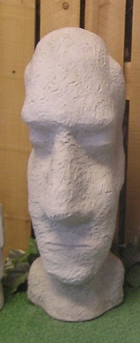 3557 Osterinsel Kopf Tiki Rapi Nui 24" mollig Latex Fiberglas Form Beton - Bild 1 von 3