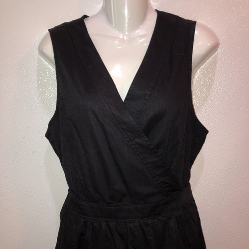 Nine West Womens Large Black Sleeveless Tiered V Neck Wrap Dress Size L - Picture 4 of 10