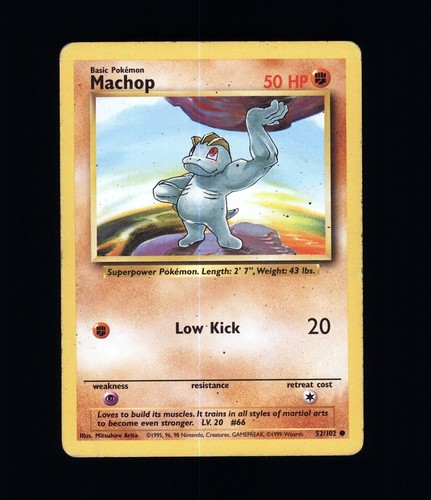 MACHOP 52/102 POKEMON NINTENDO TCG BASE SET - Picture 1 of 2