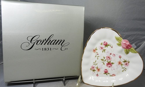 FOREVER ROSES BY Gorham Heart Shaped Dish 6.75" made in Thailand NEW IN BOX - Bild 9 von 13