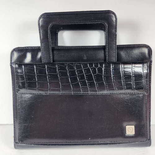Franklin Covey 365 Planner Black Faux Leather Croc Binder Handles 7 Ring Zip - Picture 7 of 10