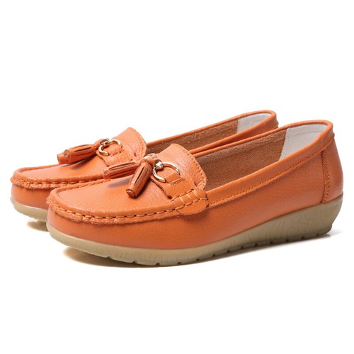 Ladies Leather Loafer Shoe Womens Memory Foam Slip On Work Wide Fit Shoes UK - Picture 17 of 20