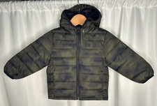 Baby Gap Toddler Boys 2 Years Green Camo Puffer Hood Jacket 2T Cold Control NEW