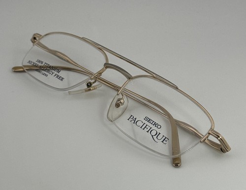Authentic Vintage Seiko Pacifique T 533 Eyeglass Half-Rim Japan Frame Eyewear - Picture 14 of 14