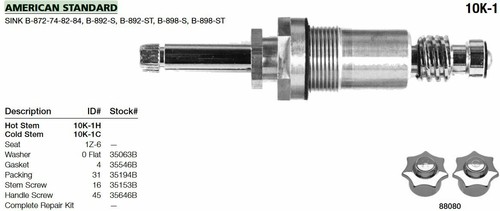 American Standard 36670-0700, 8142-0700 Stem bonnet, 33-3125, Fits 10K-1H/C - Picture 3 of 5