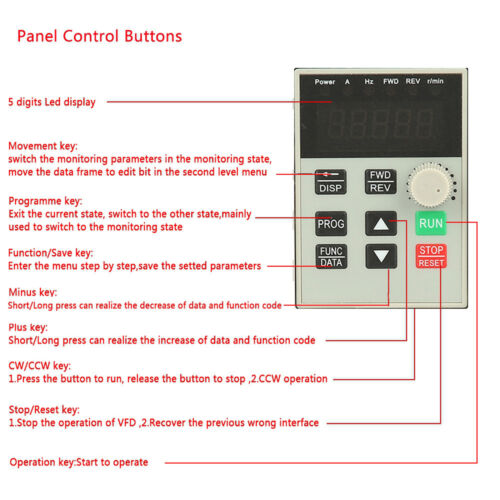 220VAC Single Phase Variable Frequency Drive VFD Speed Controller For AC Motor - Picture 3 of 7