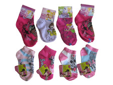 New DISNEY Princess/Fairies/Minnie Mouse Girls Socks - 8 pairs - Size: 4-6 1/2