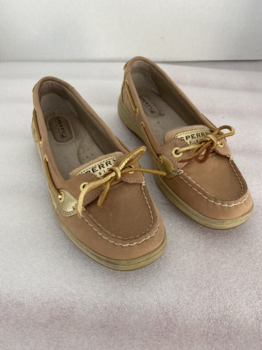 Sperry Damenschuhe 6M 9265836-5 Halbschuhe hellbraun mit Goldrand - Bild 1 von 10