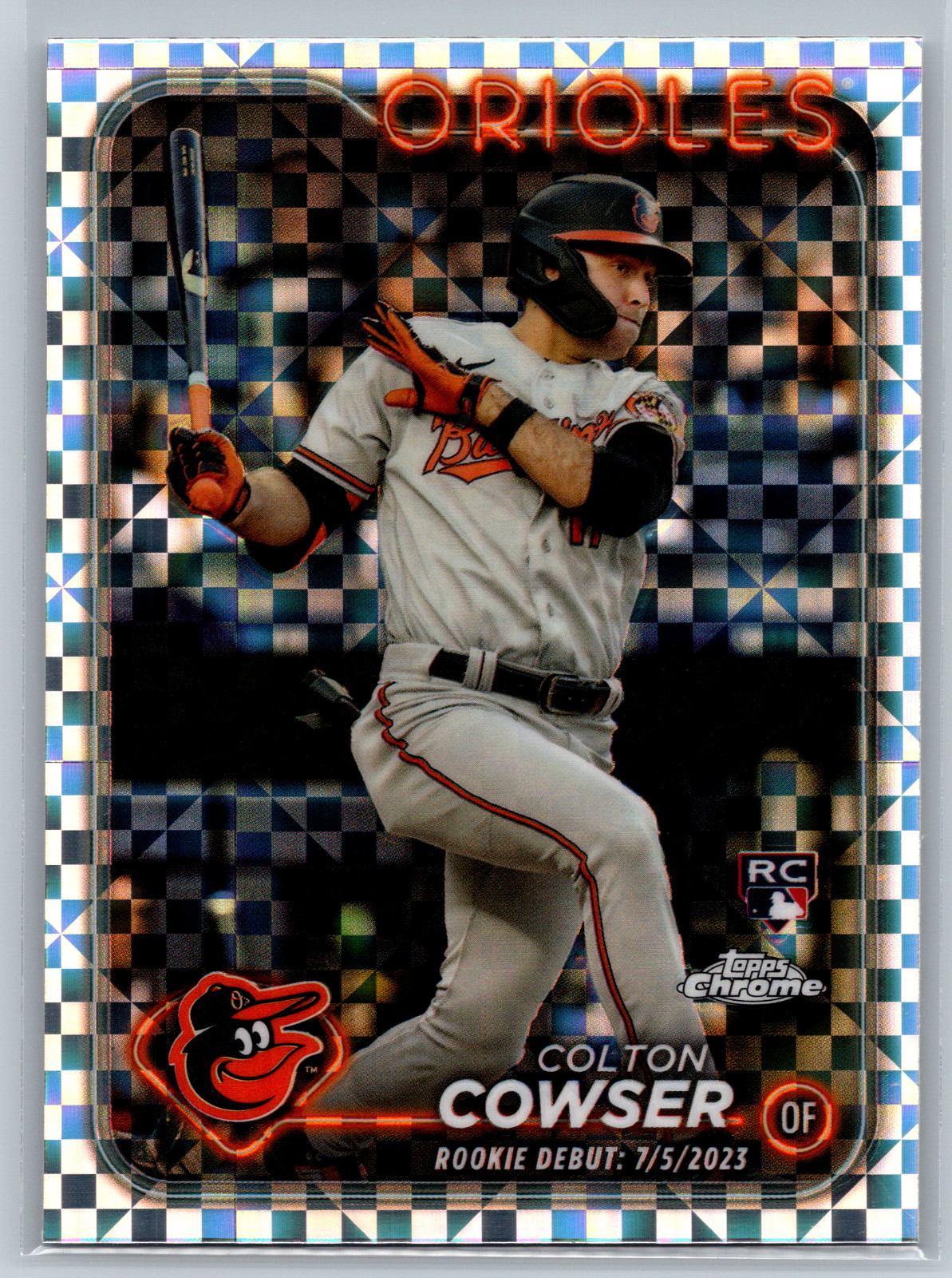 Colton Cowser 2024 Topps Chrome Update Series X-Fractor Rookie Debut USC154