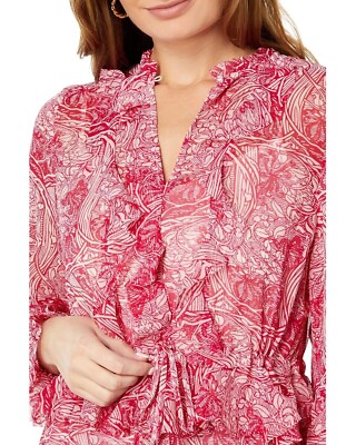 NWT $445 TED BAKER Alissia Botanical Floral Ruffle Long