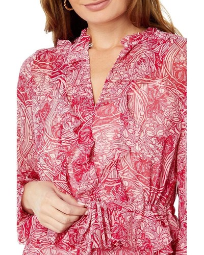 NWT $445 TED BAKER Alissia Botanical Floral Ruffle Long sleeve  DRESS TB2 - Picture 6 of 11