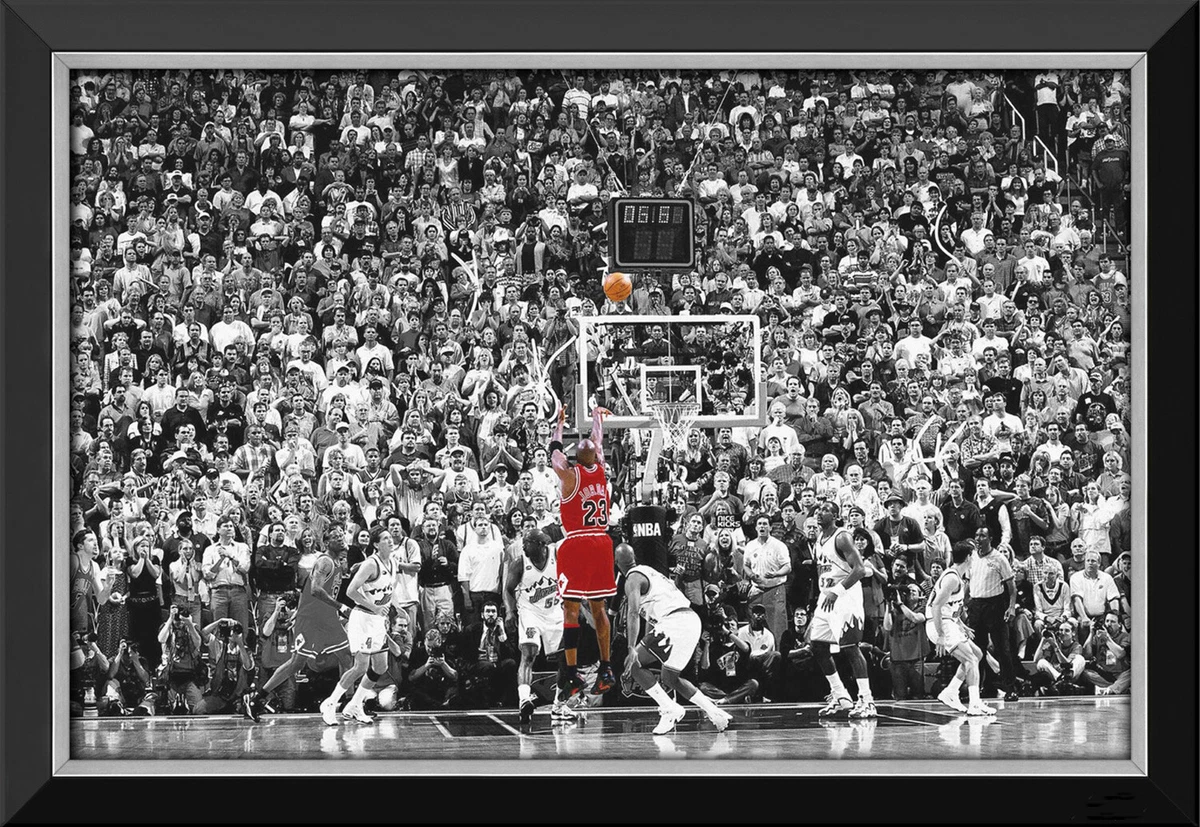 Michael Jordan Last Shot Framed Canvas eBay