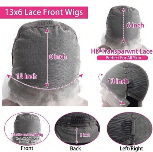34 Inches 13x6 HD Transparent Lace Front Wigs Brazilian Human Hair For Women - Picture 10 of 11