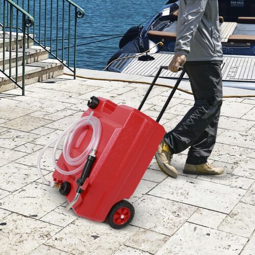 13Gallon Portable Gas Fuel Caddy Tank w/ Siphon Pump & Wheelsfor Gasoline Diesel - Picture 3 of 12