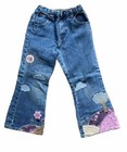 OshKosh B’Gosh Embroidered Sun Flower Landscape Flare Jeans size 6X Y2K Vintage