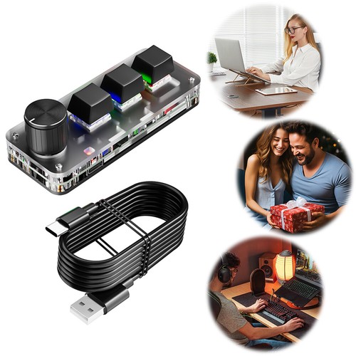 Mini mechanische Tastatur BT Shortcut Makro programmierbare Tastatur (Schwarz 3 - Bild 8 von 12