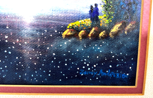 Original Visionary Art Benny H.V. Anderson 7" X 5" Canvas Celestial Embrace - Picture 5 of 11