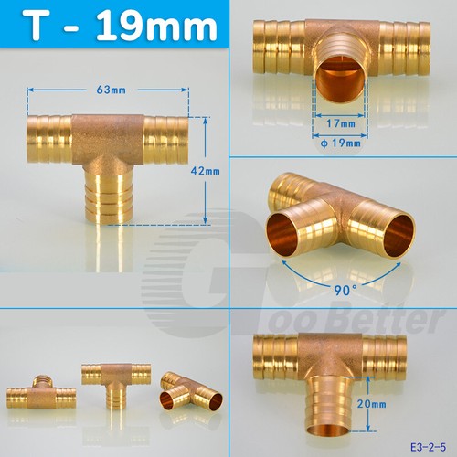 Schlauchverbinder Messing Fitting Gerade Winkel T-Stück Y-Stück K-Stück Stutzen - Picture 35 of 43
