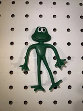 Cartoon Animal, Design, Pvc ￼ Bendi , 4” Frog Toy With Wire Claymation Look