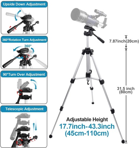 Telescopes for Adults Astronomy, 70Mm Aperture 300Mm Refractor Telescope for Beg - Picture 5 of 7
