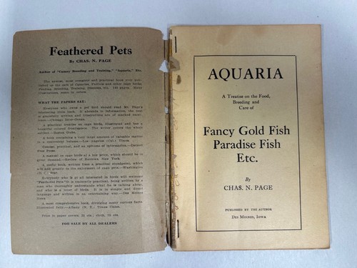 Vintage altes antikes Aquaria Gehöft Druck Aquarium Goldfische Buch Heft (A8) - Bild 3 von 13