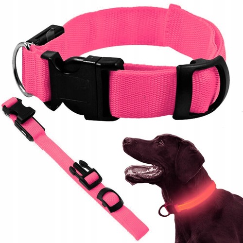 Nylon LED Hundehalsband, Nacht Sicherheit Blinklicht VERSTELLBAR leuchtend Hund - Bild 3 von 22